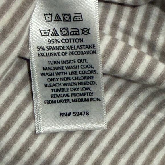 Savannah Gray and White Striped Ruffle Edge Top 18 Months - Picture 3 of 4